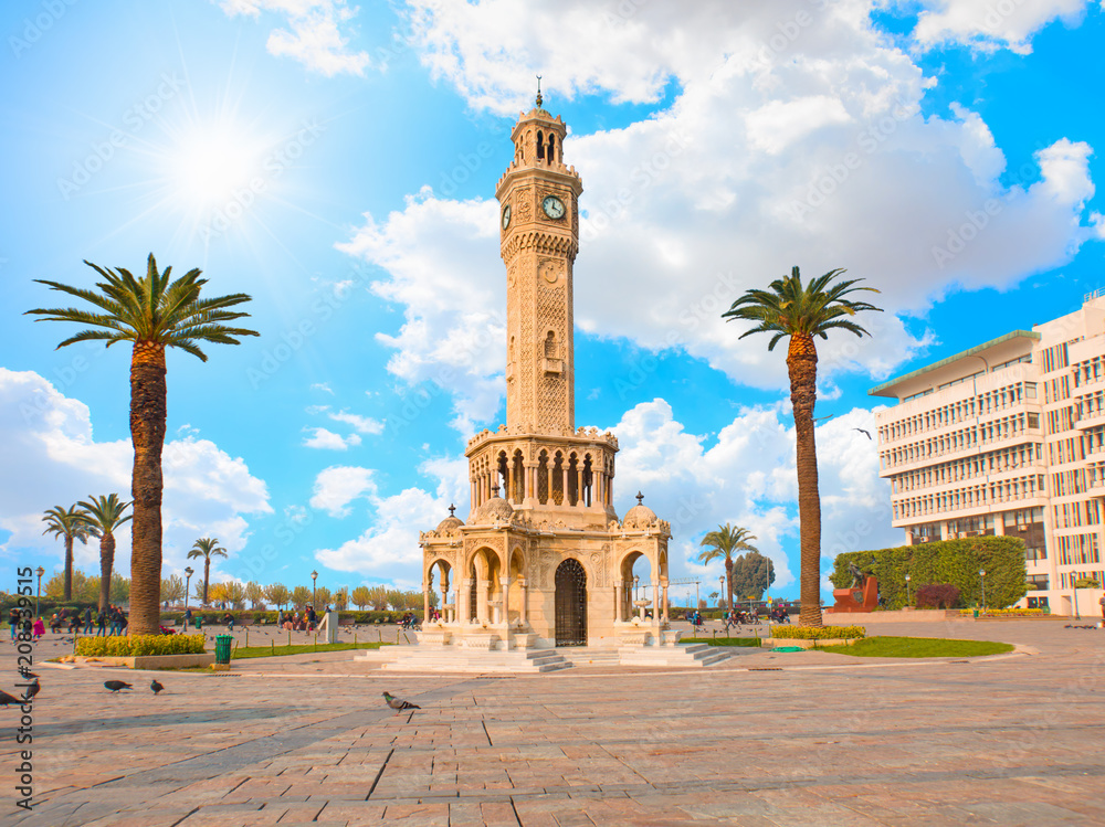 Izmir clock tower. The famous clock tower became the symbol of Izmir