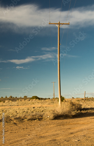 Abandoned telephone pole in the desert in Farmington, NM