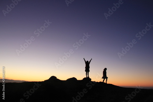 Two People Silhouette, New Zealand