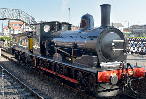 Steam engine on North Norfolk Railway at Sheringham station