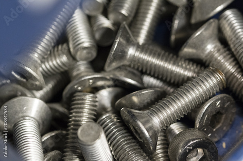 Stainless steel countersunk screws.