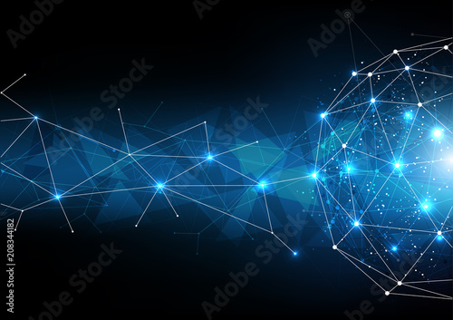 background abstract polygon data technology communication vector design illustration