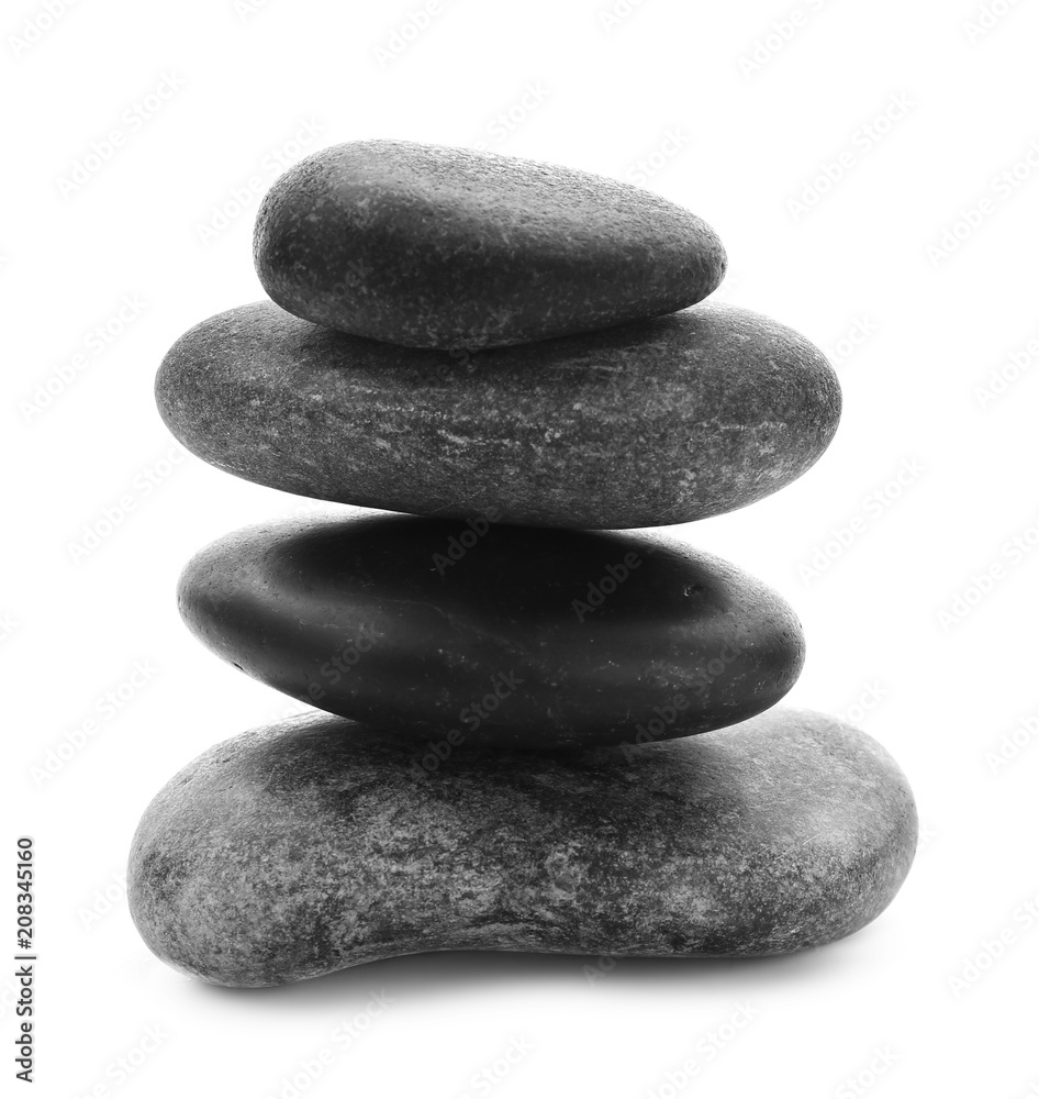 Stack of spa stones on white background Stack of spa stones on white background