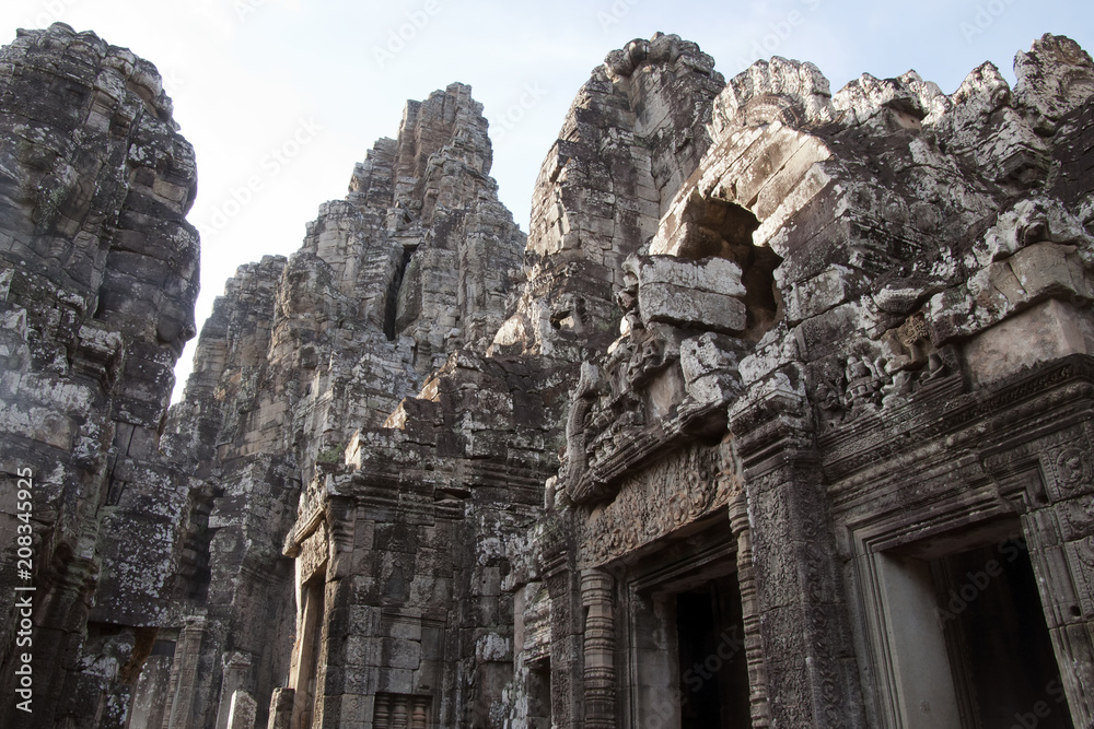 Siem Reap Cambodia,  view of the terrace at Bayon Wat, Angkor Thom