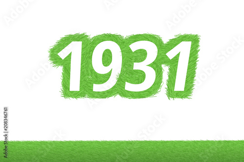Jahr 1931 - weiße Zahl 1931 mit frischen gewachsenen grünen Grashalmen Symbol