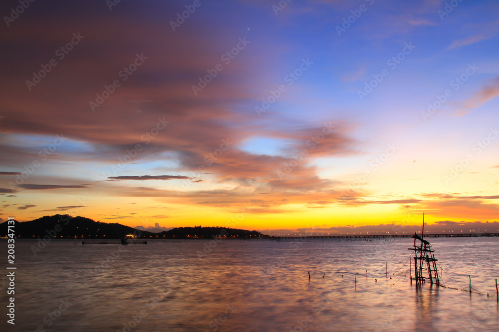 Beautiful sky at twilight time 