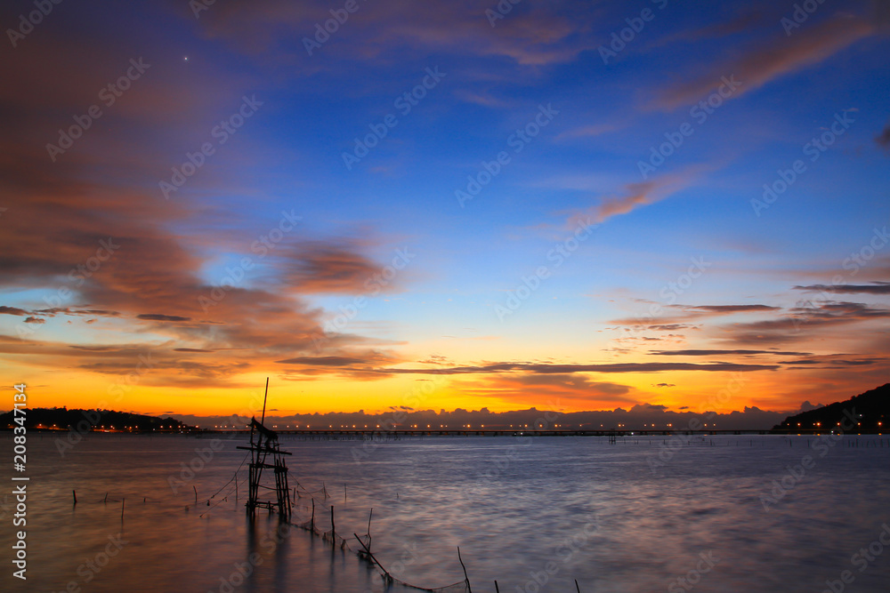 Beautiful sky at twilight time 