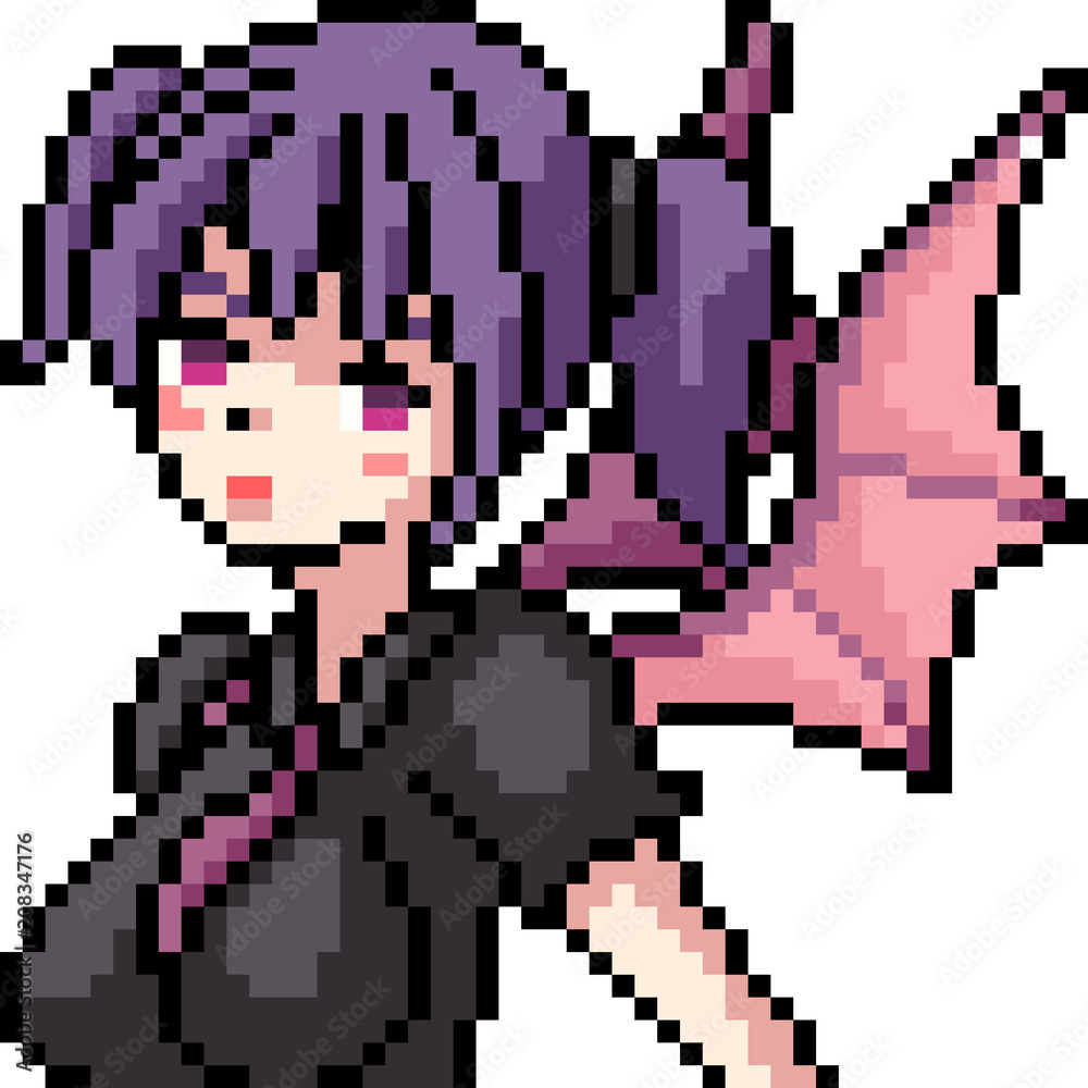 Vetor de vector pixel art anime gil do Stock