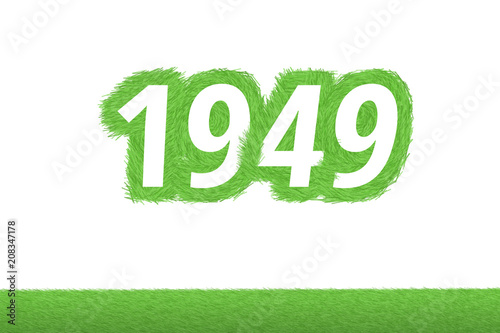 Jahr 1949 - weiße Zahl 1949 mit frischen gewachsenen grünen Grashalmen Symbol