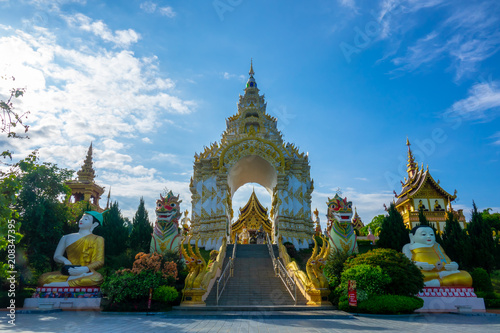 Colorful of beautiful Chiang Rai Temple. Sangkeawphothiyan temple in Chiang Rai  Thailand.