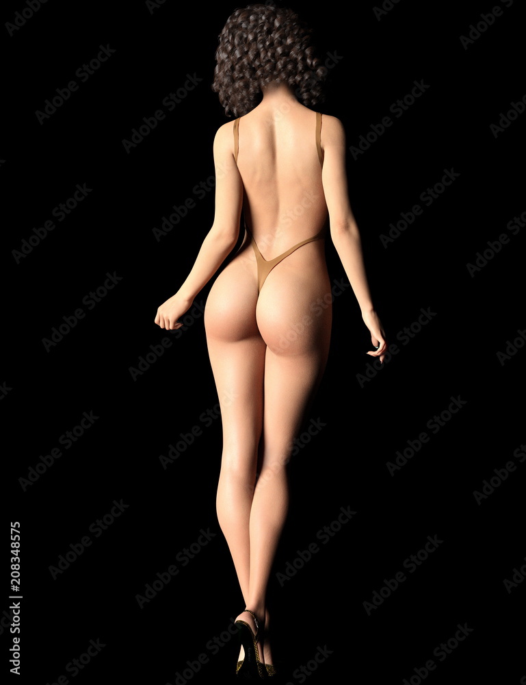 3D illustration Sexy bikini girl Stock Illustration | Adobe Stock