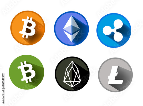 crypto currency icon with shadow