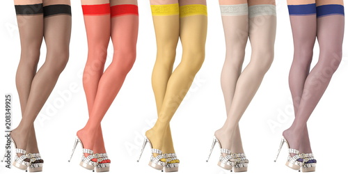 3D illustration colored stockings beautiful legs