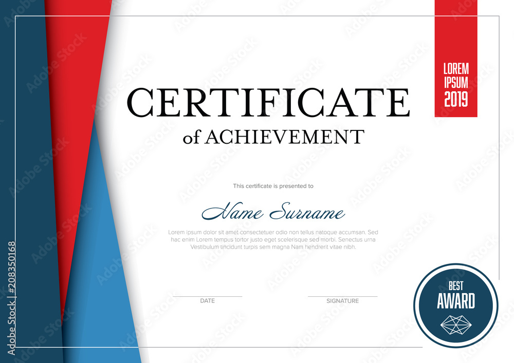 Modern certificate template
