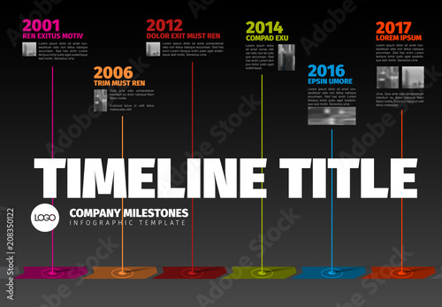 Vector Infographic Company Milestones Timeline Template