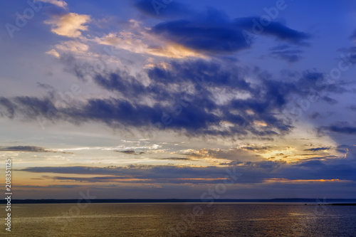 Sunset on Ladoga lake  Russia