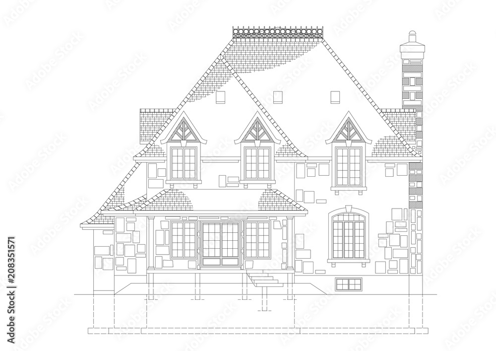 House design blueprint - isolated