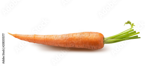 Fresh carrot isolated on white background. Clipping path
