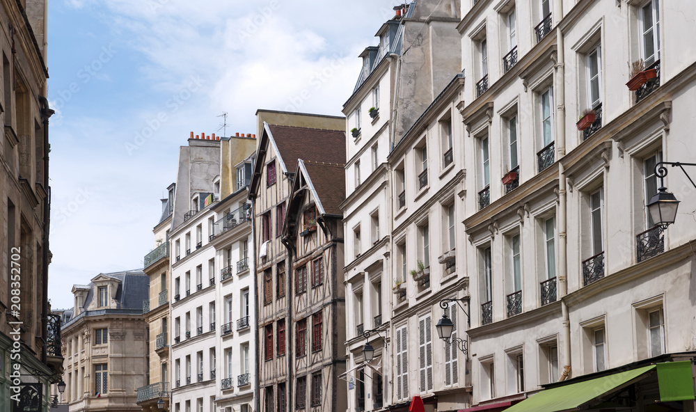 Parisian buildings in le Marais district