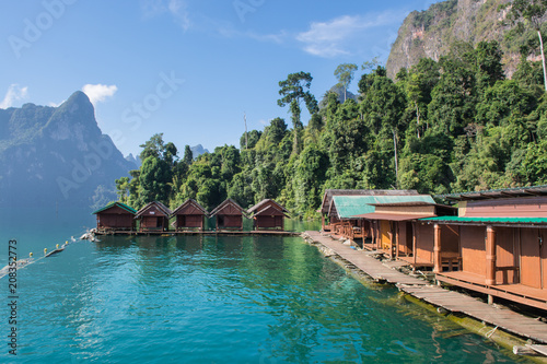 Quadro em tela beauty full hotel in paradise with water and sunrise in the morning  at  khao so