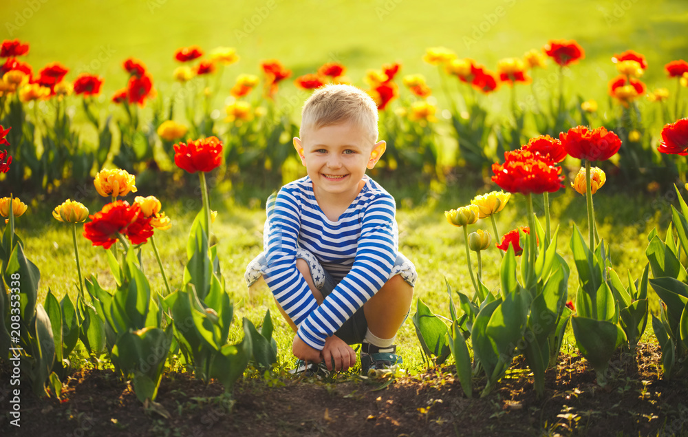 little boy with flowers little boy with flowers