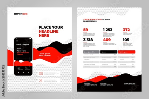 Red Abstract Background for Business Documents, Flyers and Placards. Mobile Technologies, Applications and Online Services Infographic Concept.