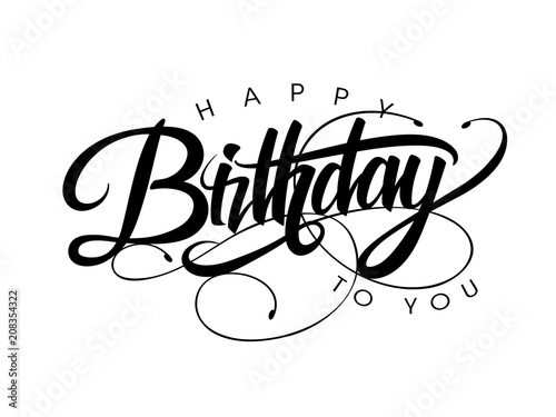 Happy Birthday greeting card with lettering design 