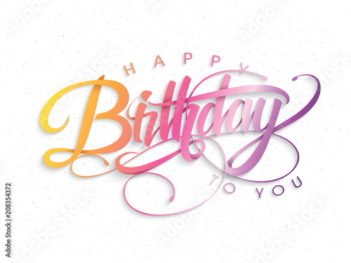 Happy Birthday greeting card with lettering design 