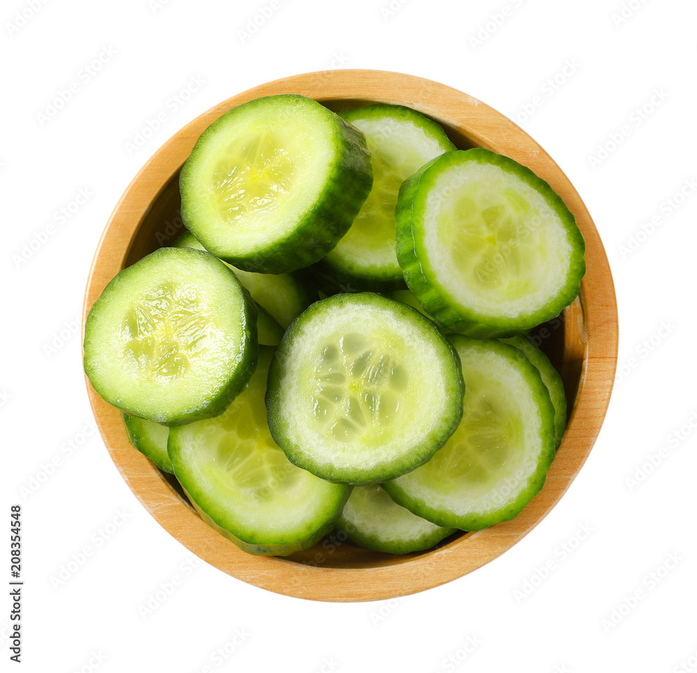 bowl of sliced cucumber bowl of sliced cucumber
