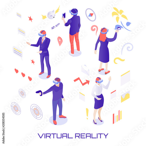 Virtual World Isometric Illustration