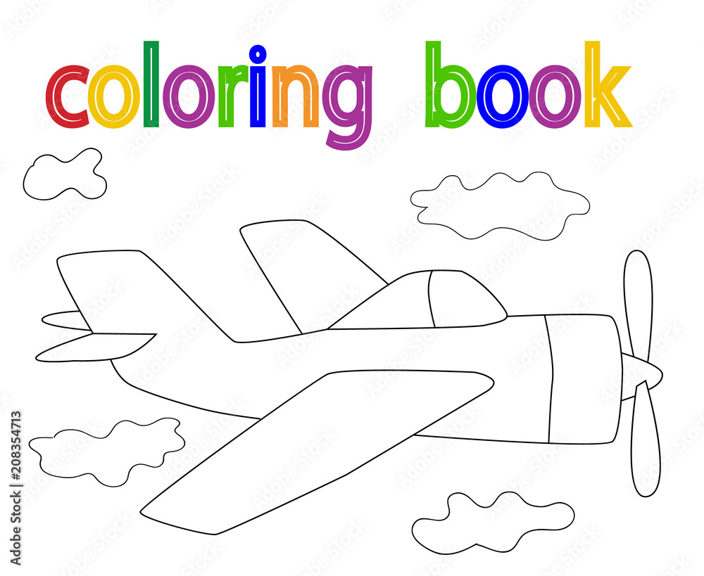book coloring, airplane