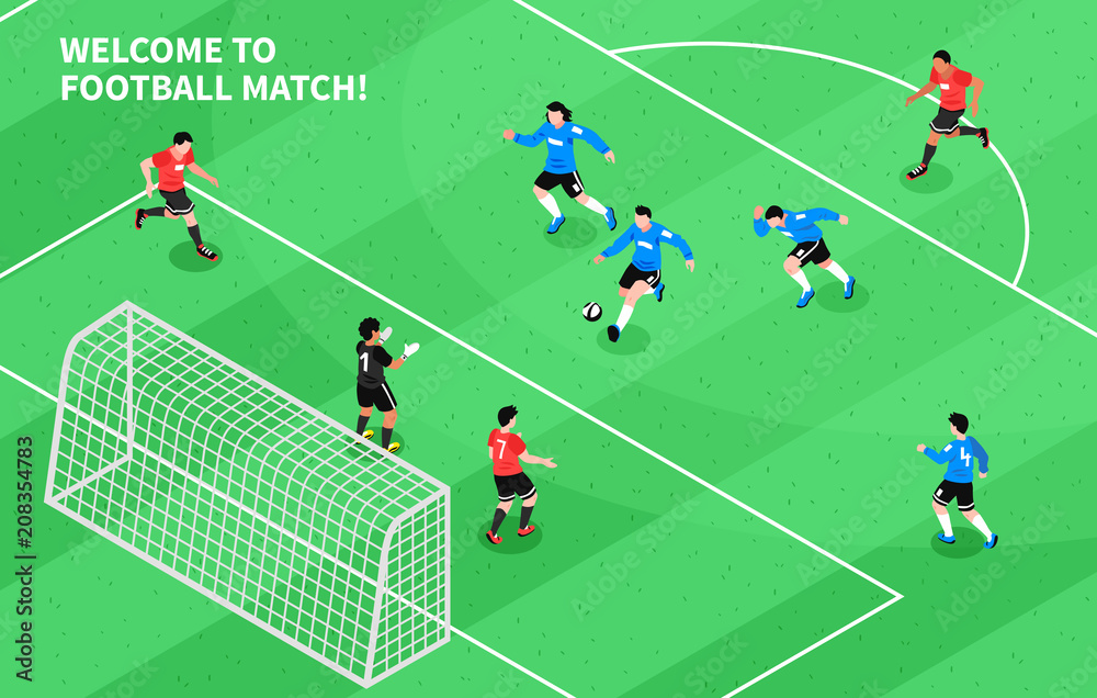 Fototapeta premium Sport Football Soccer Isometric 