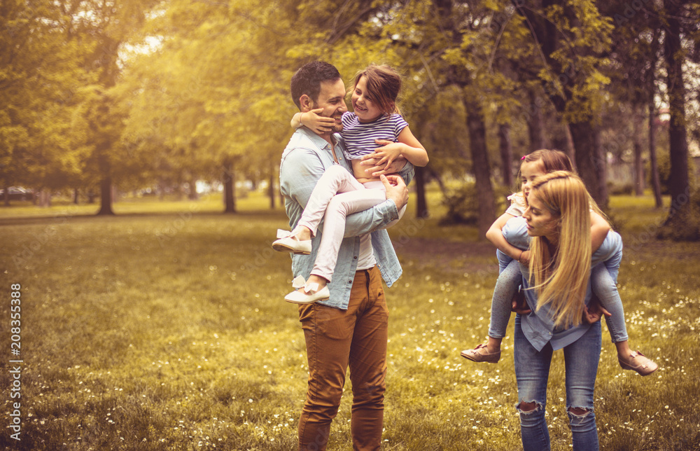 Fototapeta premium Happy sunny day at park.