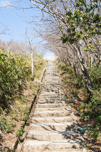 steep stairs in Mount Gozaisho
