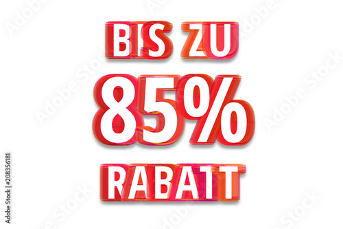 bis zu 85% Rabatt - weißer Hintergrund rote Schrift für Symbol / Schild