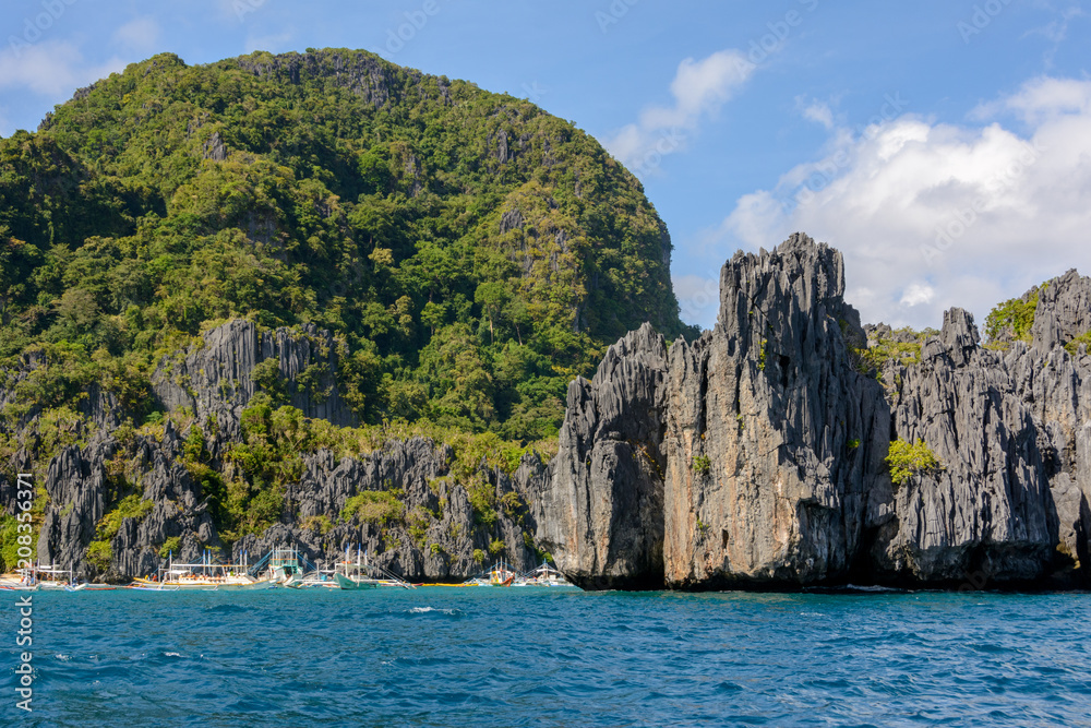 Tropical landscape with rock islands. El Nido Palawan, Philippines