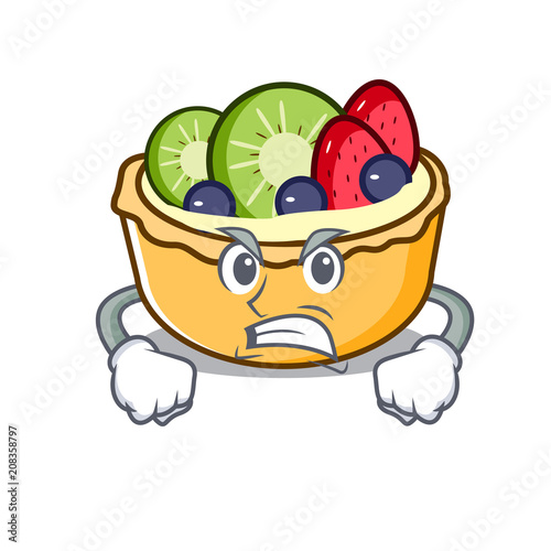 Canvas Print Angry fruit tart mascot cartoon