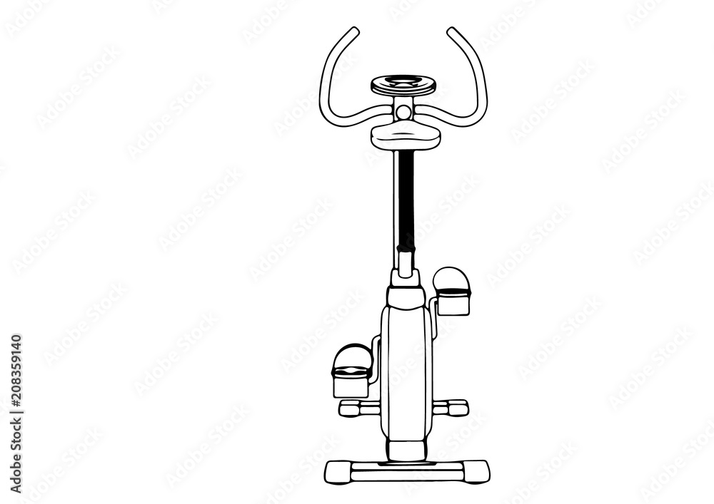sketch of an exercise bike vector. sketch of an exercise bike vector.