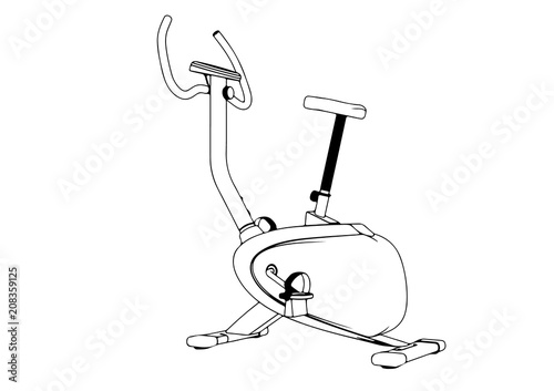 sketch of an exercise bike vector.