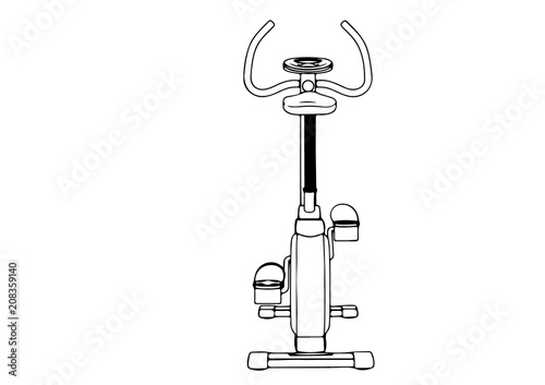 sketch of an exercise bike vector.