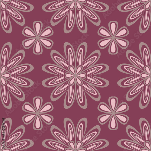 Floral red seamless background