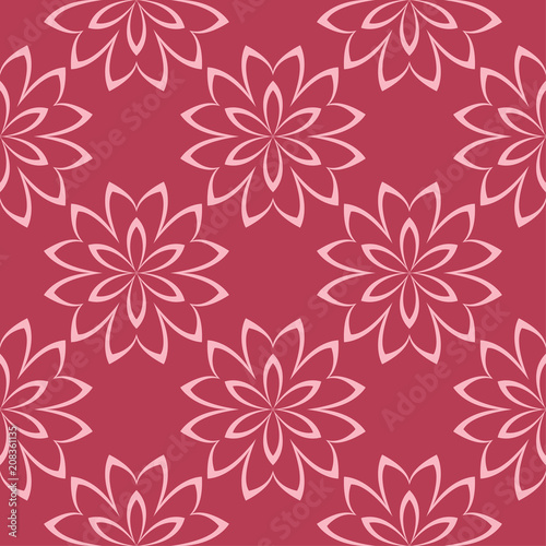 Red floral seamless pattern