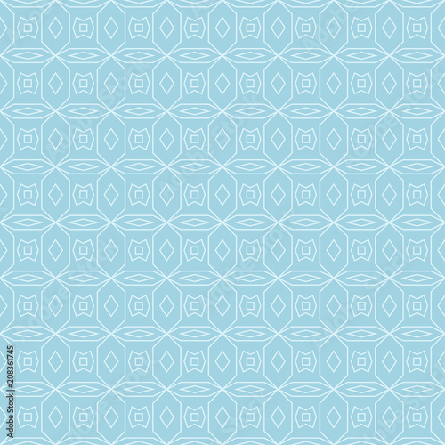 Light blue geometric ornament. Seamless pattern