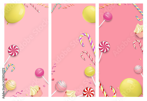Pink backgrounds with color festive pattern.