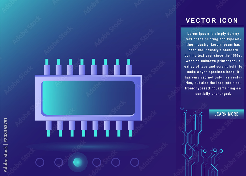 Fototapeta premium Computer Microchip icon