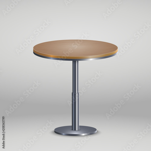 Round table with wooden plate