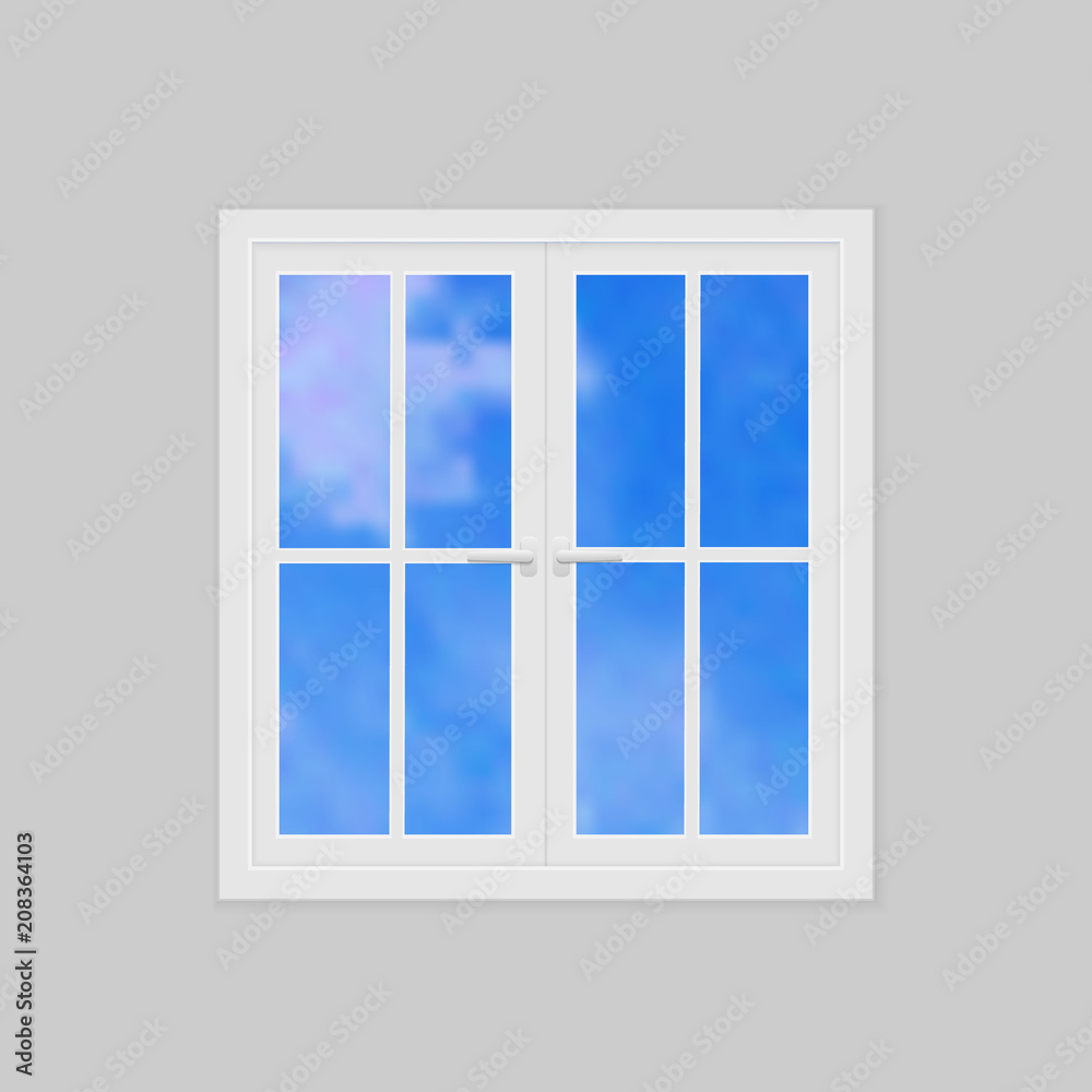 Closed realistic plastic window Closed realistic plastic window