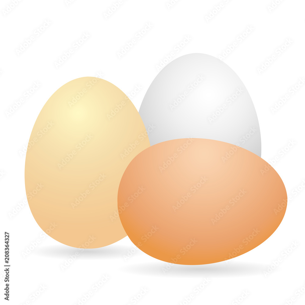 Egg. White and brown 3D egg chicken. Isolated on white background. Vector Egg. White and brown 3D egg chicken. Isolated on white background. Vector