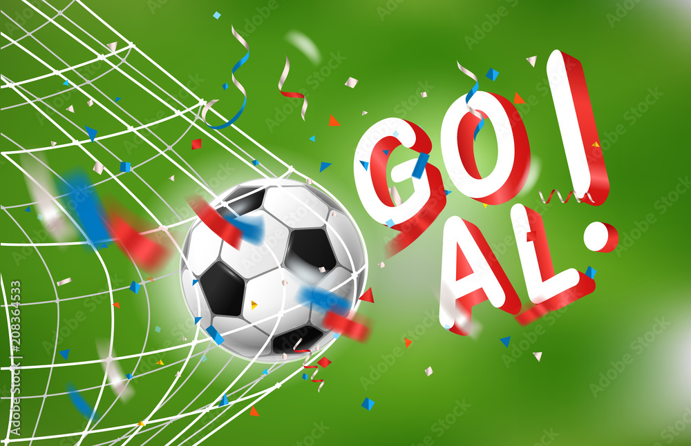 Goal. Soccer ball in a net. World competition concept Goal. Soccer ball in a net. World competition concept