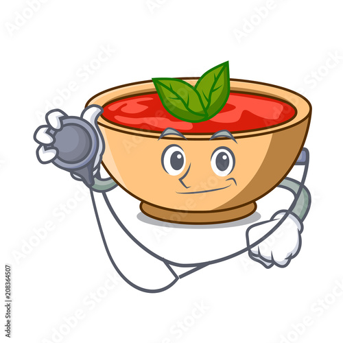 Doctor tomato soup character cartoon photo